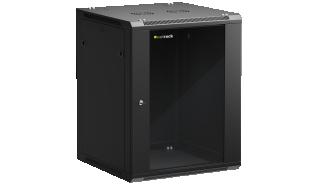 NETRACK szafa rack wisząca 19 15U 600x600 drzwi szklane, otwierane boki (czarny) [019-150-66-022]