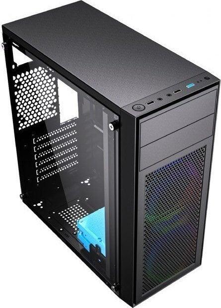 Gembird Fornax M100RGB (czarny) (szkło hartowane) (1x USB 3.0, 2x USB 2.0) (2x2.5, 2x3.5) [CCC-FC-M100RGB]