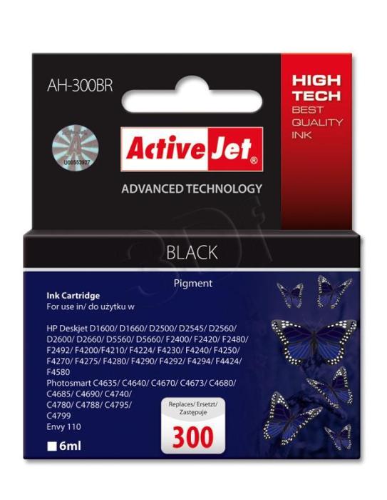 AH-300BR (300) - czarny, wkład z atramentem ActiveJet, 6ml, zamiennik CC640EE (HP Deskjet D1600, D2500, D5560, D5563, F2400, Envy 110, Photosmart C4635, C4740)