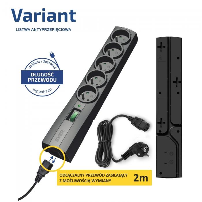 Ever Variant IEC 320 C14 5 gniazd (2.0m)