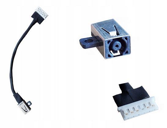 Gniazdo zasilania z kablem do wtyczki 4.5x3.0mm do notebooków Dell Inspiron 15 3467 3567 3465 3565 / Vostro 3568 3468 P63F P47F / 6Pin dł. 11,5cm [FWGMM 0FWGMM 450.09W05.0001 450.09W05.0011]