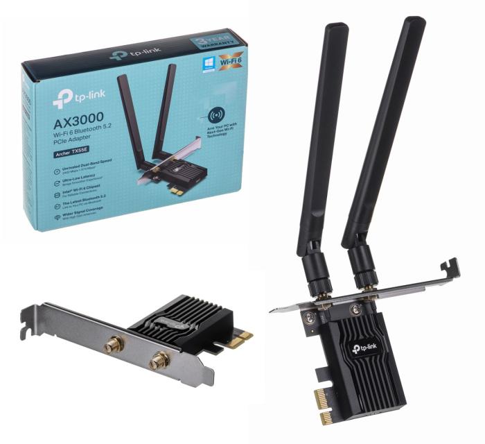 TP-Link Wireless PCI-E AX3000 WiFi 6 BT5.0 574/2402Mbps [Archer TX55E]