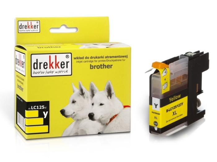 DB-LC125XLY - yellow, wkład z atramentem Drekker, 15ml, 1200 stron (zamiennik LC125XLY) (Brother MFC-J4510DW, J4410DW, J6920DW, J6520DW, DCP-J4110DW)