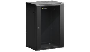 NETRACK szafa rack wisząca 19 18U 600x450 drzwi szklane, otwierane boki (czarny) [019-180-645-022]