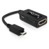 Delock Adapter MHL (M) / HDMI (F) + USB micro (BF) (15cm) [65314]