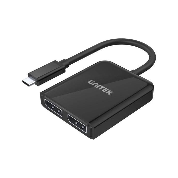 Unitek V1407A adapter USB-C / 2xDisplayPort V1.4 8K 60Hz (15cm)