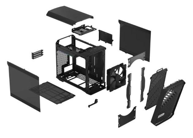 Fractal Design Torrent Nano Black TG Dark tint (szkło hartowane) (1x USB-C 3.2 Gen1, 2x USB 3.2 Gen1) (2x2.5, 1x3.5/2.5) [FD-C-TOR1N-01]