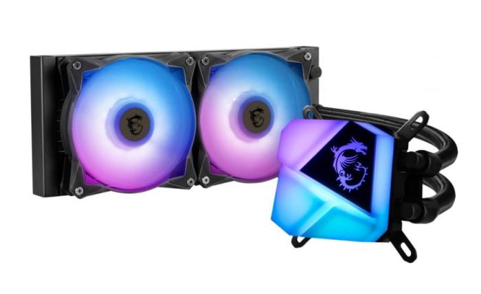 MSI MAG CoreLiquid C240 CPU Cooler (2x120 mm, 4-pin PWM + 3-pin ARGB, ARGB) (wodne) [306-7ZW2R11-813]