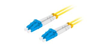 Lanberg patchcord światłowód SM LC/UPC-LC/UPC DUPLEX 3mm LSZH G657A1 żółty (2m) [FO-LULU-SD11-0020-YE]