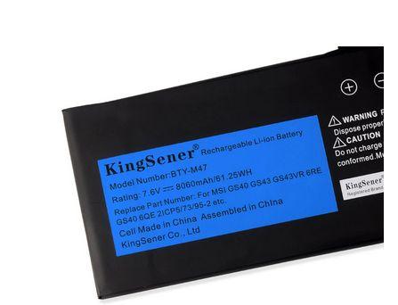 Oryginalna bateria MSI GS40 GS43 GS43VR 6RE GS40 6QE 7.6V, 8060mAh 61.25Wh [BTY-M6J BTY-M47 2ICP5 73, 95-2]