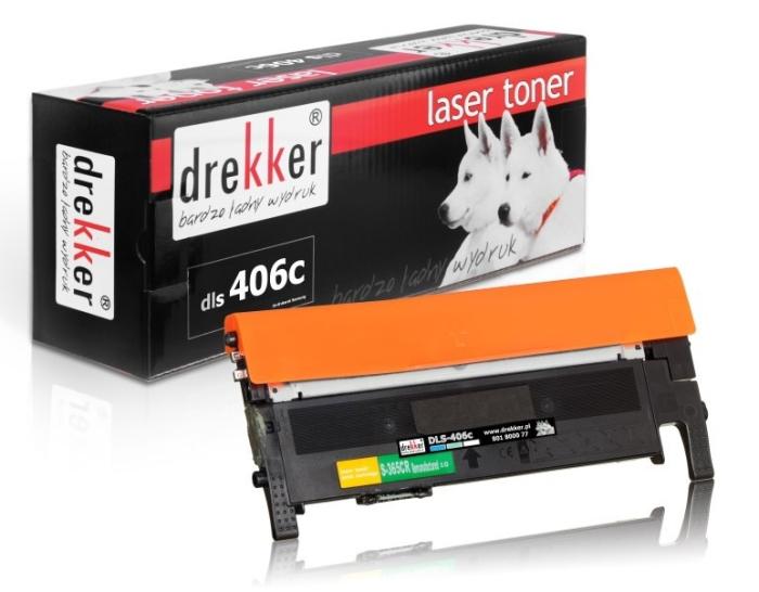 DLS-406C - cyan, toner Drekker, 1000 stron (zamiennik MLT-C406S, ST984A) (Samsung CLP-360, CLP-365, CLX-3300, CLX-3305, SL-C460FW, SL-C460W, SL-C410W, CLX-3305W)