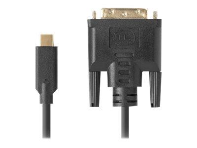 Lanberg Kabel USB-C 3.2 Gen2 (M) / DVI (24+1) (M) (1920x1080 60Hz, 2560x1440 60Hz, 3840x2160 30 Hz) (czarny) (1.8 m) [CA-CMDV-10CU-0018-BK]