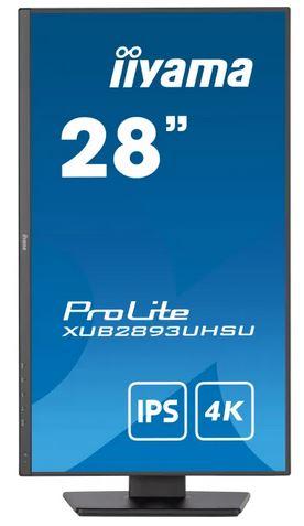 28’’ Iiyama ProLite XUB2893UHSU-B5 (IPS LED, 3840x2160, 300, 3ms, 100% sRGB, 1mld, 60Hz) (HDMI, DP, 2xUSB 3.0, 2xUSB 2.0, MiniJack) pivot, czarny, głośniki