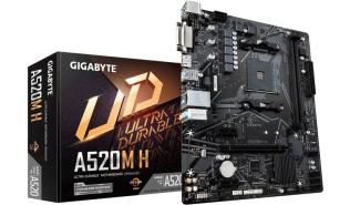Gigabyte A520M H (AMD A520) [AM4, 2xDDR4 do 5100MHz, (DVI, HDMI 2.1) (1xM.2, 1xPCIe 3.0 x16, 1xPCIe 3.0 x1), micro ATX]