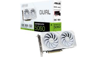 GeForce RTX5060 Asus 8GB GDDR7 TUF Dual OC White [DUAL-RTX5060-O8G-WHITE] (1xHDMI 2.1b, 3xDP 2.1b) (128-bit, PCIe 5.0)