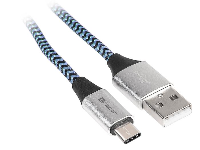 Tracer kabel USB-C Type-C (M) / AM (1.0 m) czarno-niebieski