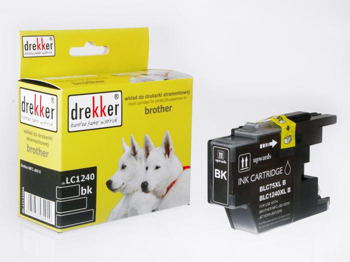 DB-LC1240BK - czarny wkład z atramentem Drekker, 33ml, 1320 stron (zamiennik LC1240BK) (DCP-J525W, J725DW, J925DW, MFC-J6910, J430W, J825DW, J6910DW, J6510DW, J5910DW, J5910D, J625DW)
