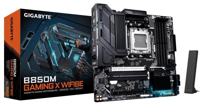 Gigabyte B850M GAMING X WIFI6E (AMD B850) [AM5, 4xDDR5 do 8200MHz, (HDMI 2.1, 2xDP 1.4) (2xM.2, 1xPCIe 5.0 x16, 1xPCIe 3.0 x16 (x4), WiFi 6E, BT 5.3, micro ATX]