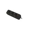 Lanberg PS0 Schuko (1.5m) czarny (3 gniazda bez wyłącznika) [PS0-03F-0150-BK]