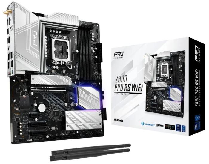 Asrock Z890 Pro RS WiFi (Intel Z890) [S1851, 4xDDR5 do 9066MHz, (HDMI 2.1, DP 1.4) (4xM.2, 1xPCIe 5.0 x16, 2xPCIe 4.0 x4, 1xPCIe 4.0 x1), WiFi6E, BT 5.3, ATX]