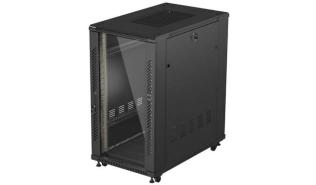 Lanberg szafa rack stojąca 19 22U 600x1000 drzwi przeszkolone (czarny) [FF01-6022-12B]