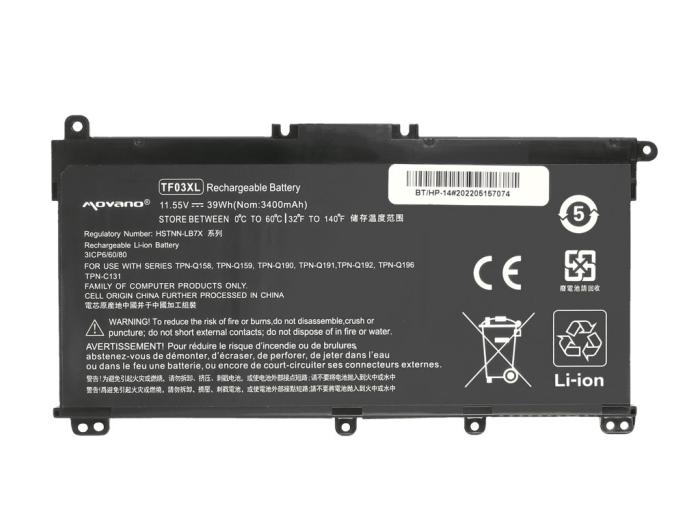 Movano bateria HP 14-BP, Pavilion 14 15 11.55V, 3400mAh (39Wh) 3 ogniwa [BT/HP-14]