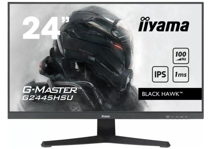 24’’ Iiyama G-Master Black Hawk G2245HSU-B1 (IPS LED, 1920x1080, 250, 1ms, 100Hz) (HDMI, DP, 2xUSB 2.0, Audio) vesa, głośniki (2x2W), czarny