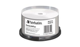 BD-R Verbatim 50GB x6 Wide White Thermal Printable Spindle*10 [43750]