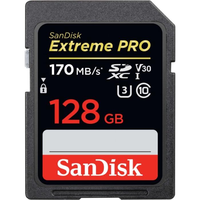 Secure Digital 128GB Sandisk SDXC Extreme Pro V30 UHS-I U3 (170/90MB/s) [SDSDXXY-128G-GN4IN]