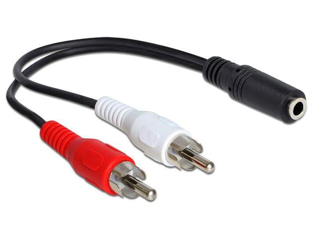Delock adapter CINCH x2 / 3-pin 3.5 JACK Stereo (20cm) [84768]