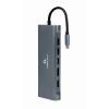 Gembird USB-C (1xUSB-C, 4xUSB 3.1, 1xVGA, 1xHDMI, 1xDP, 1xLAN, 1xCzytnik kart, 1xAudio) [A-CM-COMBO8-01]