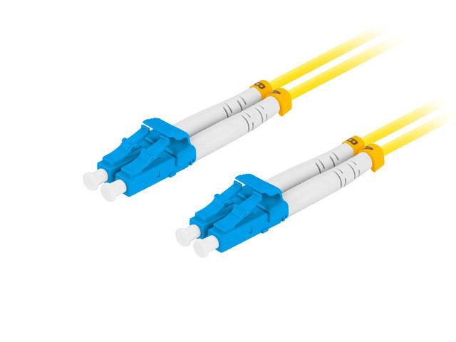 Lanberg patchcord światłowód SM LC/UPC-LC/UPC DUPLEX 3mm LSZH G657A1 żółty (2m) [FO-LULU-SD11-0020-YE]