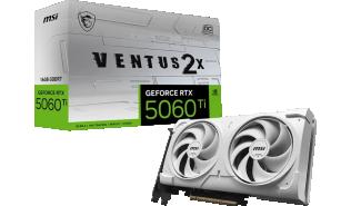 GeForce RTX5060Ti MSI 16GB GDDR7 Ventus 2X OC White Plus [V535-002R] (1xHDMI 2.1b, 3xDP 2.1b) (128-bit, PCIe 5.0)