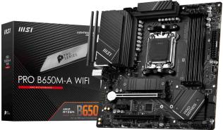 MSI PRO B650M-A WIFI (AMD B650) [AM5, 4xDDR5 do 7200MHz, (HDMI 2.1, DP 1.4) (2xM.2, 1xPCIE 4.0 x16, 1xPCIe 4.0 x16 (x4), 1xPCIe 3.0 x1), WIFI 6E, BT 5.3, micro ATX]
