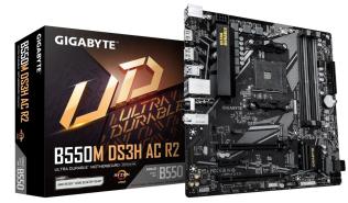 Gigabyte B550M DS3H AC R2 (AMD B550) [AM4, 4xDDR4 do 4733MHz, (HDMI 2.1, DP 1.4) (2xM.2, 1xPCIe 4.0 x16, 1xPCIe 3.0 x16 (x4), 1xPCIe 3.0 x1), WiFi 65, BT 5.0, micro ATX]