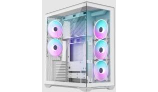Modecom Volcano Space XL ARGB 5F Full Tower (biały) (5x140mm) (2xUSB 3.2 Gen1, 1xUSB-C 3.2 Gen2, 1xjack)