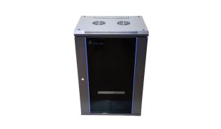 Extralink szafa rack wisząca 15U 600x450 drzwi przeszklone (czarny) [EX.14329-15U]