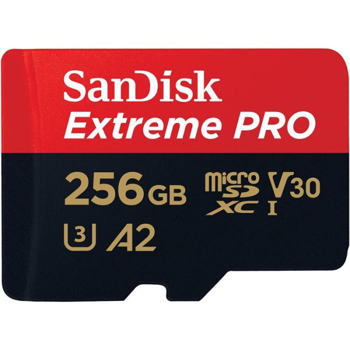 Secure Digital 256GB Sandisk Micro SDXC Extreme Pro UHS-I U3 A2 C10 V30 + adapter (170/90MB/s) [SDSQXCZ-256G-GN6MA]