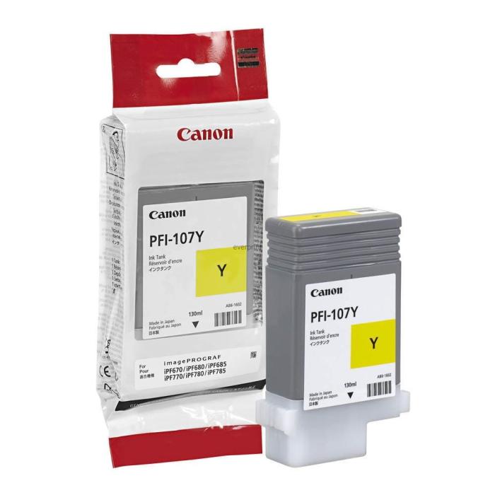 PFI-107Y (6708B001)  - oryginalny atrament (yellow) (Canon imagePROGRAF iPF670, iPF670 MFP L24, iPF670 MFP L24e, iPF670 MFP L24ei, iPF680, iPF685, iPF770, iPF770 MFP L36, iPF770 MFP L36e)
