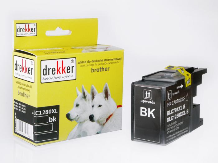 DB-LC1280XLBK - czarny wkład z atramentem Drekker, 73ml, 3040 stron (zamiennik LC1240XLBK) (MFC-J6910, J6510, J6710, J6910DW, J6510DW, J5910DW, J5910D)