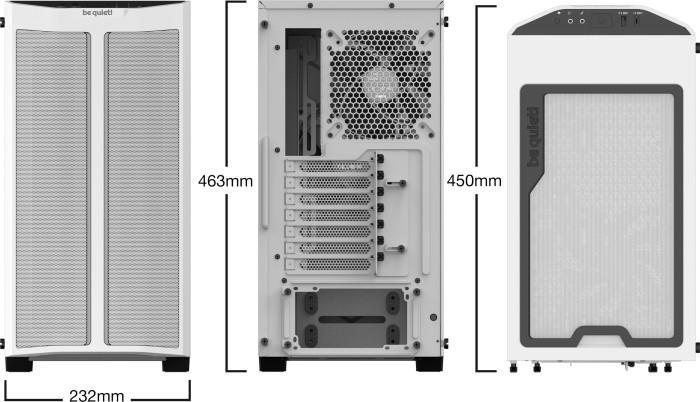 be quiet! Pure Base 500DX White ATX Midi (szkło hartowane) (1xUSB 3.2 Gen1, USB-C 3.2 Gen1) (5x2.5, 2x3.5) [BGW38]