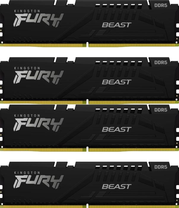 DDR5 64GB (4x16GB) 6000 MHz Kingston Fury Beast Black XMP CL40 1.35V [KF560C40BBK4-64]