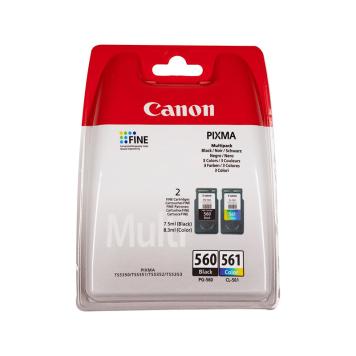 PG-560BK+CL-561 (3713C006) - czarny i kolorowy oryginalny wkład z atramentem Canon, 15,8 ml czarny 360, kolor 360 stron (Canon PIXMA TS5350, Canon PIXMA TS5351, TS5352, TS5353)
