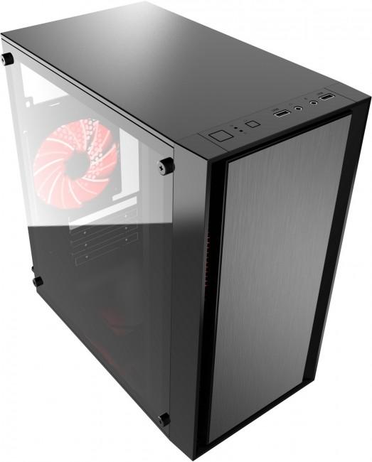 Gembird Fornax 960R Red (czarny) (akryl) (2x USB 3.0) (1x2.5, 2x2.5/3.5, 1x3.5, 1x5.25) [CCC-FORNAX-960R]