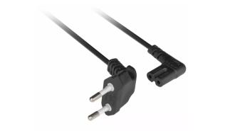 Lanberg Kabel zasilający 2-pinowy kątowy (ósemka) 3.0m (czarny) [CA-C7CA-12CC-0030-BK]
