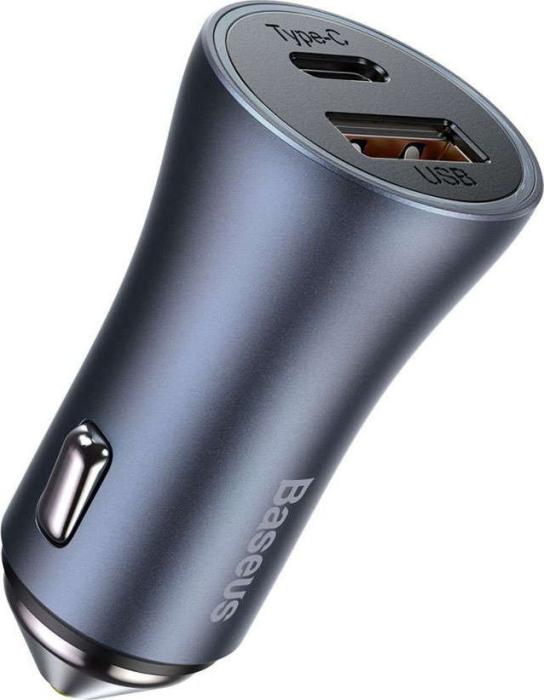 Baseus ładowarka samochodowa QuickCharge 3.0 PD (12-24V) (1xUSB 12V 1.5A, 5V 3A) (1xUSB-C 20V 1A, 5V 3A) (40W PD) [CCJD-0G]