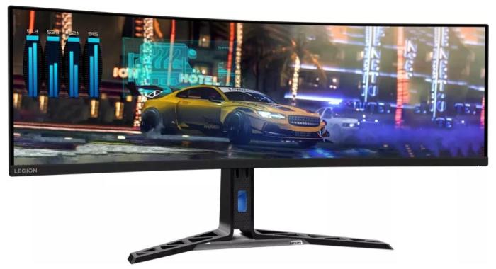 45’’ Lenovo Legion R45w-30 (VA LED zakrzywiony, 5120x1440, 450, 4ms, 99%sRGB, HDR400, 165Hz) (2xHDMI 2.1, 1xDP 1.4, 1xUSB-C 3.0/DP 1.4, 3xUSB-A 3.0, 1xUSB-B 3.0) głośniki (2x3W), czarny [67B1GAC3EU]