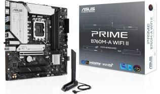 Asus PRIME B760M-A WIFI II (Intel B760) [S1700, 4xDDR5 do 7200MHz, (HDMI 2.1, DP 1.4) (2xM.2, 1xPCIe 5.0 x16, 1xPCIe 4.0 x16 (x4), 1xPCIe 4.0 x16 (x1)), WiFi 6E, BT 5.4, micro ATX