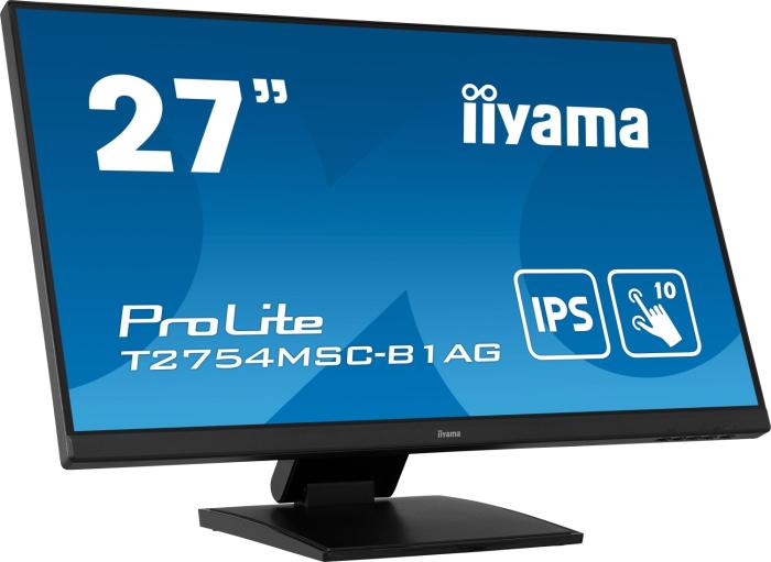 27’’ Iiyama T2754MSC-B1AG (IPS dotykowy, 1920x1080, 300, 8ms, 60Hz) (HDMI, USB 2.0) (VESA) głośniki, czarny