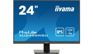(24) 24.1 Iiyama ProLite XU2495WSU-B7 (IPS LED, 1920x1200, 300, 4ms, sRGB 99%, 100Hz) (HDMI 1.4, DP 1.2, Audio, 3xUSB-A 3.2 Gen1, 1xUSB-C 5Gbps 15W) głośniki (2x2W), czarny
